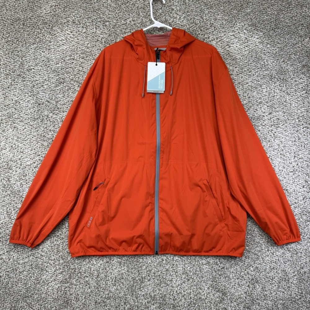 NEW OOBE Jacket Men's Size 2XL XXL Orange Lightweight Wind & Water Resistant